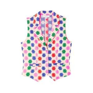 NEW NEVER FULLY DRESSED women's multi floral waistcoat vest in ivory
